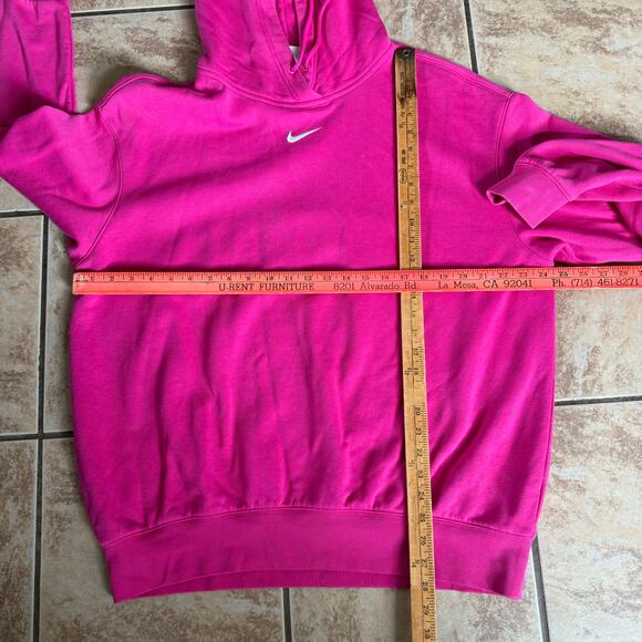 Nike Pink Embroidered Middle Swoosh Pullover Hoodie Sweater Unisex Size Medium - Picture 6 of 8